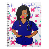 Afro Nurse Caregiver Registered Nurse Woman Notizblock (Vorderseite)