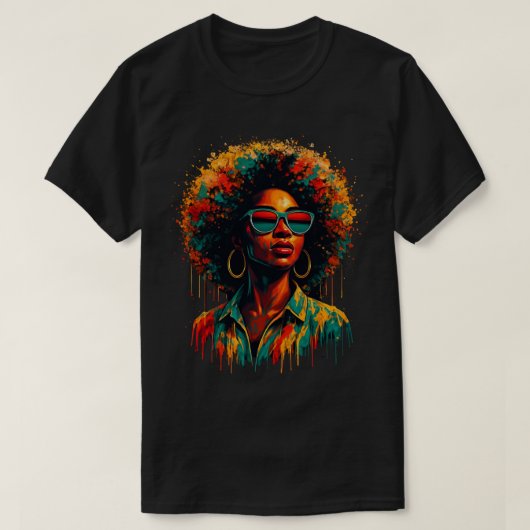 Afro Paint Drip Freedom Kunst  T-Shirt (Design vorne)