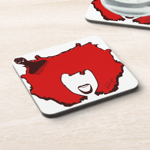Afro Pick Getränkeuntersetzer