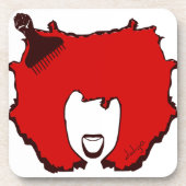 Afro Pick Getränkeuntersetzer (Vorderseite)