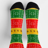 Afro-Pop farbenfroher Mudcloth-Designer-Druck Socken (Oben)