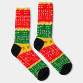 Afro-Pop farbenfroher Mudcloth-Designer-Druck Socken (Rechts)