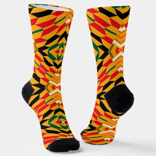 Afro Pop Kairo Kente Druck Socken (Gewinkelt)