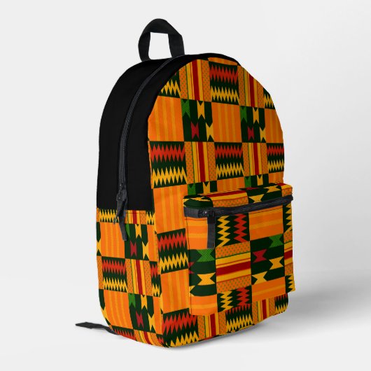 Afro Pop Kente Basics schneiden und nähen Beutel Bedruckter Rucksack (Rückseitige Ecke links)