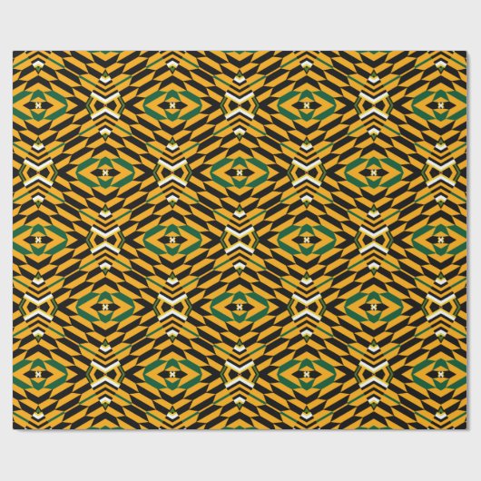 Afro Pop Kente Design Wrapping Paper Geschenkpapier (Flach)