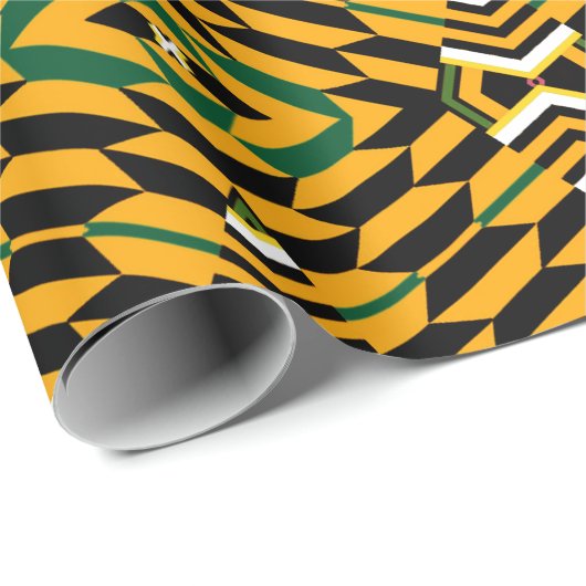 Afro Pop Kente Design Wrapping Paper Geschenkpapier (Rolleneckpunkt)