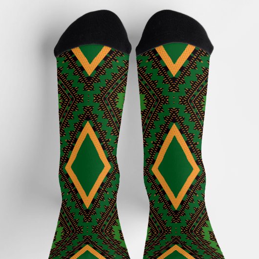 Afro Pop Kente Green Socken (Oben)