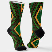 Afro Pop Kente Green Socken (Gewinkelt)