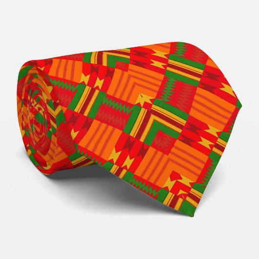Afro Pop Kente Print Krawatte (Gerollt)