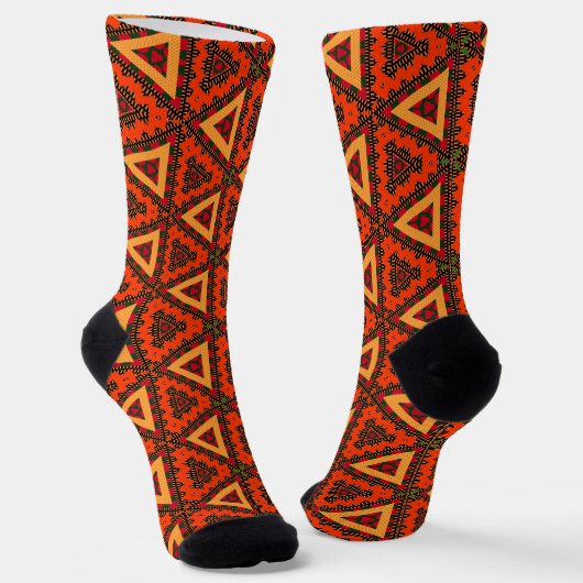 Afro Pop Kente Red Socken (Gewinkelt)