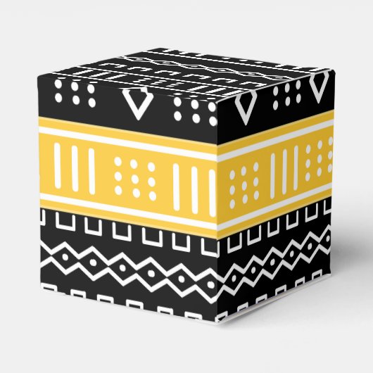 Afro Pop Modern Mud Cloud Design Geschenkschachtel (Rückseite)