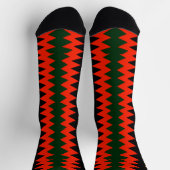Afro Pop Red Black Gold And Green Tribal Socken (Oben)