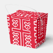 Afro Pop Rot und Weiß Modern Modern Mud Design Geschenkschachtel (Rückseite)