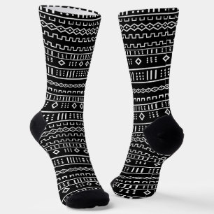 Afro Pop Schwarz-Weiß-Muddocksocken Socken