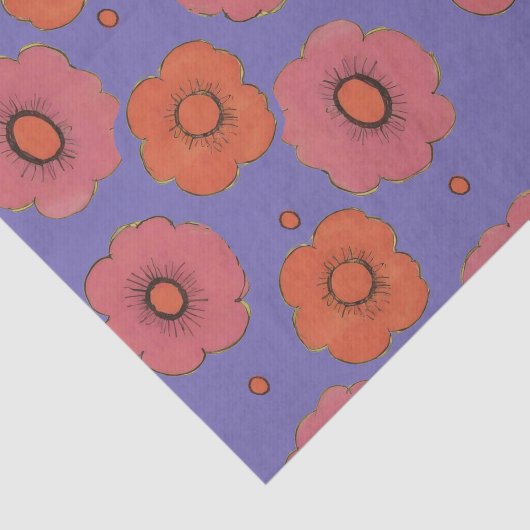 Afro Poppies-Gewebepapier Seidenpapier (Ausschnitt)