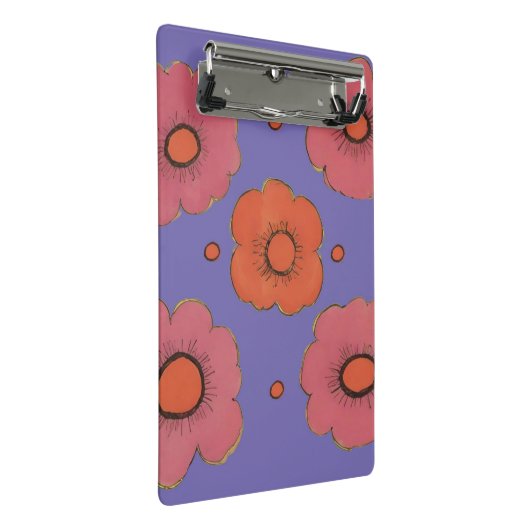 Afro Poppies Mini-Zwischenablage Mini Klemmbrett (Schrägansicht)