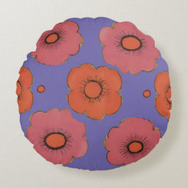 Afro Poppies Throw Kissen