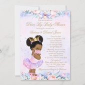 Afro Princess Drive By Baby Shower Einladung (Vorderseite)