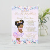 Afro Princess Drive By Baby Shower Einladung (Stehend Vorderseite)