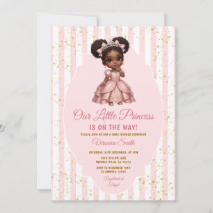 Afro Prinzessin ist auf dem Weg Pink Baby Shower K Einladung