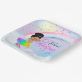 Afro Puff Baby Girl Pastel Rainbow Baby Dusche Pappteller (Gewinkelt)