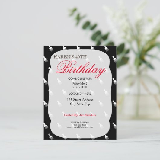 Afro Puff Geburtstagsparty Einladungen (Stehend Vorderseite)