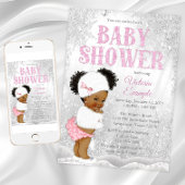 Afro Puff Girl Winter Wonderland Babydusche Einladung