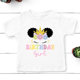Afro Puff Unicorn Geburtstags Girl Party Outfit Baby T-shirt