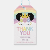 Afro Puff Unicorn Rainbows Baby Dusche Gefallen Geschenkanhänger (Vorderseite)