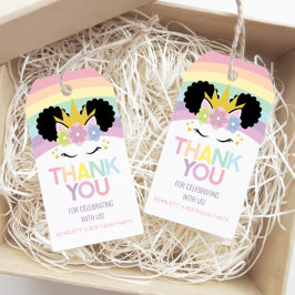 Afro Puff Unicorn Rainbows Geburtstagsparty Gefall Geschenkanhänger