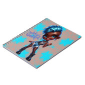Afro Punk Blue Star Schönes SpiralNotebook Notizblock (Linke Seite)