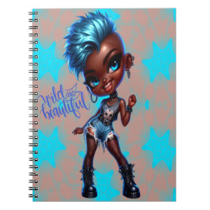 Afro Punk Blue Star Schönes SpiralNotebook Notizblock