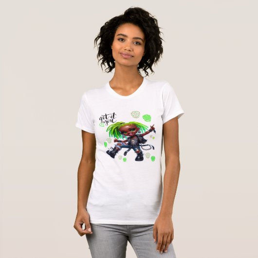 Afro Punk Get It Girl Ladys T - Shirt (Vorne ganz)