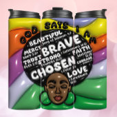 Afro Queen 3D Inflated Tumbler Thermosbecher