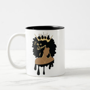 Afro Queen Black African American Woman Zweifarbige Tasse