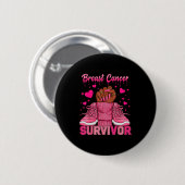 Afro Queen Black Women Breast Cancer Survivor Nk R Button (Vorne & Hinten)