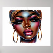 Afro Queen Fashion Art Melanin Chic Poster (Vorne)