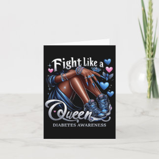 Afro Queen kämpft wie eine Queen Diabetes Awarenes Karte