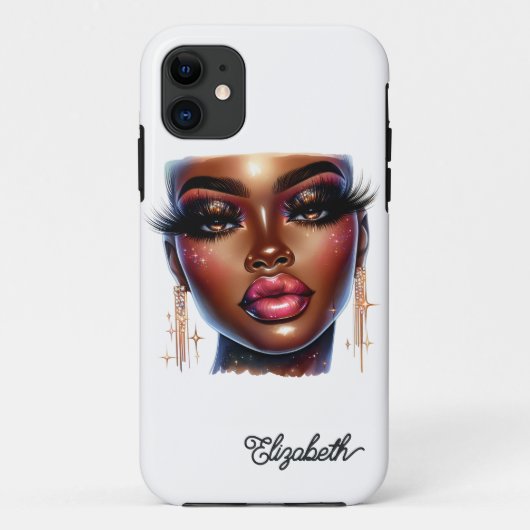 Afro Queen Melanin Chic Fashion Art Case-Mate iPhone Hülle (Rückseite)
