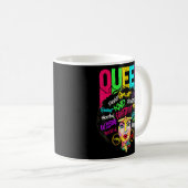 Afro Queen Smart Strong Black Woman Melanin Black Kaffeetasse (VorderseiteRechts)