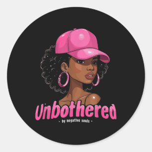 Afro Queen Sy Black Woman Unbothe Runder Aufkleber