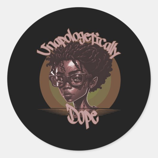 Afro Queen unapologetisch Dope Black History Mon Runder Aufkleber (Vorderseite)