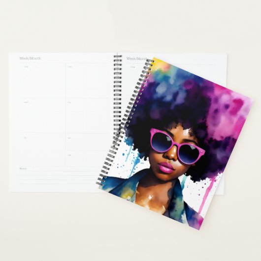 Afro Rainbow Hair Black Woman Sonnenbrille Art Planer (Anzeige)