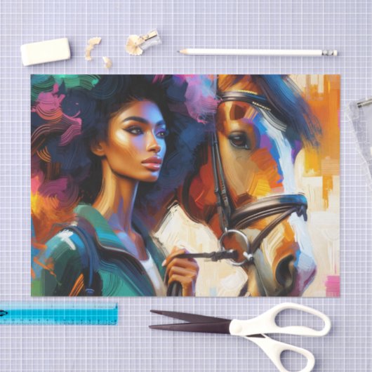 Afro Reittiere I Seidenpapier (Handwerk)