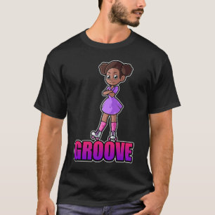 Afro Roller Skater Mädchen für eine Roller-Skaten- T-Shirt