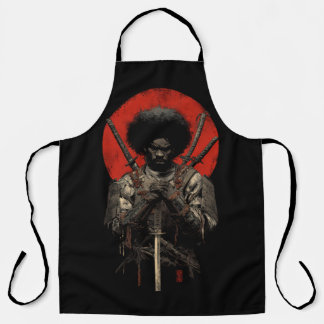 Afro Samurai Warrior Schürze - Bold Red Sun Japani