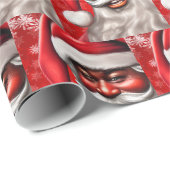 Afro Santa, Black Santa, Christmas, Afro American Geschenkpapier (Rolleneckpunkt)