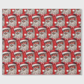 Afro Santa, Black Santa, Christmas, Afro American Geschenkpapier (Flach)