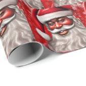 Afro Santa, Black Santa, Christmas, Afro American Geschenkpapier (Rolleneckpunkt)