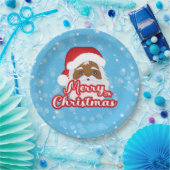 Afro Santa Claus Merry Weihnachtspapier Platte Pappteller (Party)